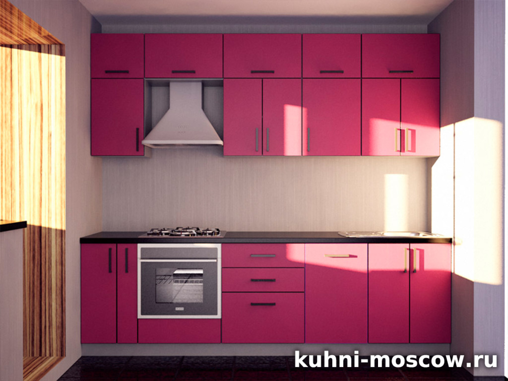 кухонный гарнитур розовый